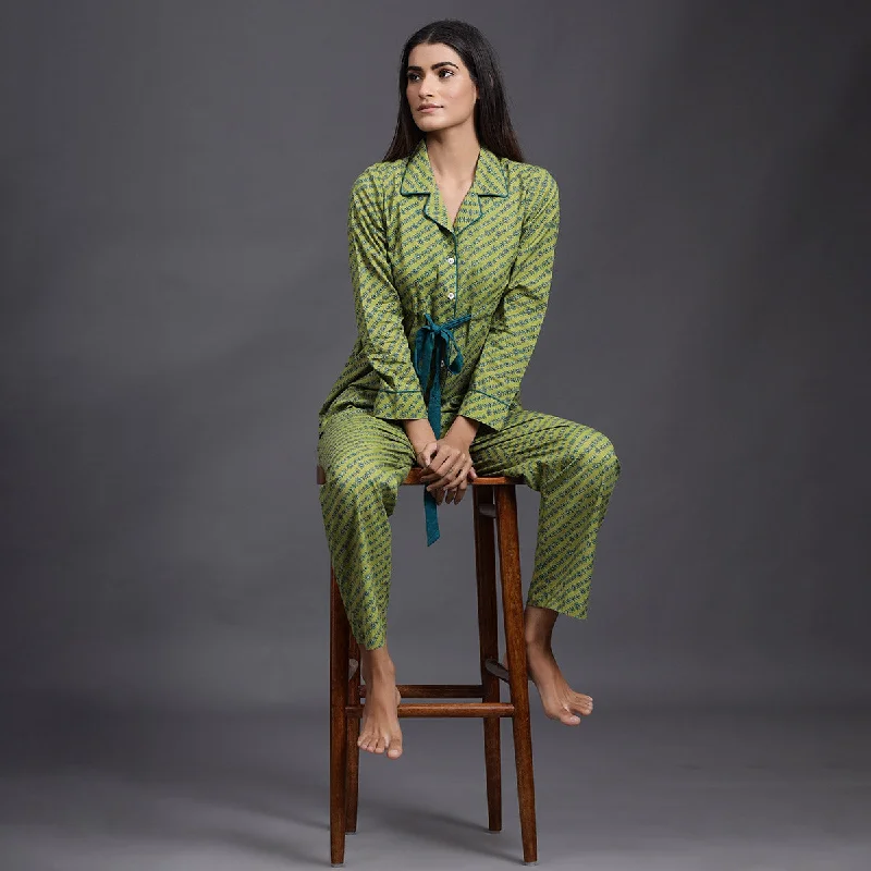 Symmetry in Nature on Green Loungwear