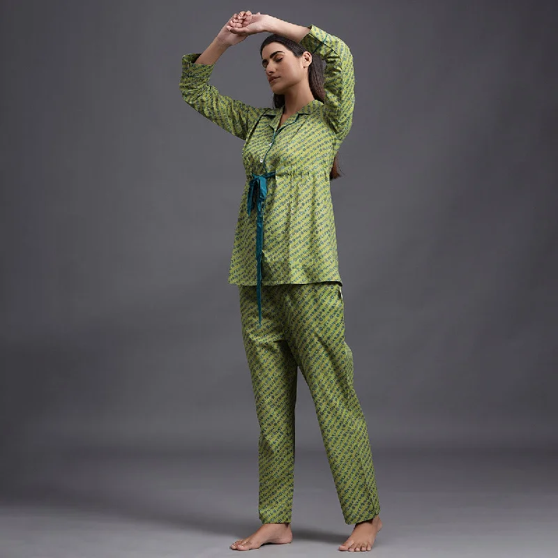 Symmetry in Nature on Green Loungwear