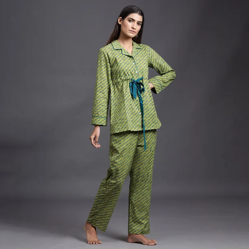 Symmetry in Nature on Green Loungwear