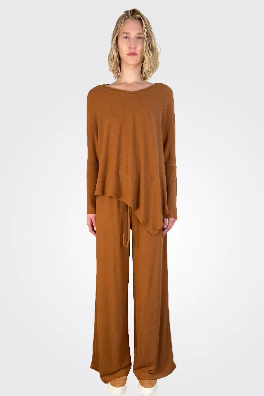 Wide Leg Pants - Brown