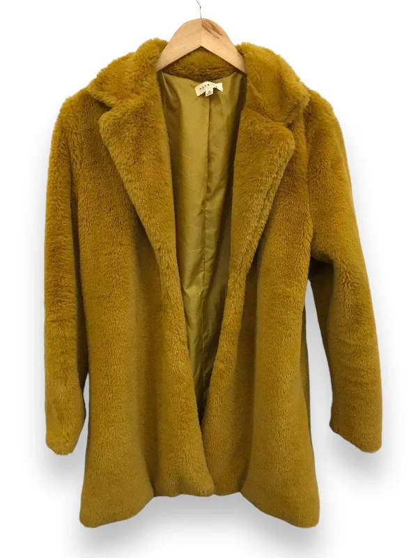 Jacket Faux Fur & Sherpa By Promesa In Yellow, Size: S