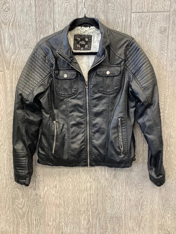 Jacket Moto By Royalty In Black, Size: M