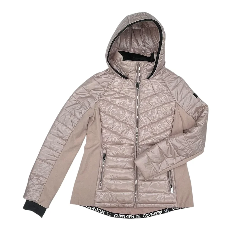 Jacket Puffer & Quilted By Calvin Klein In Pink, Size:M