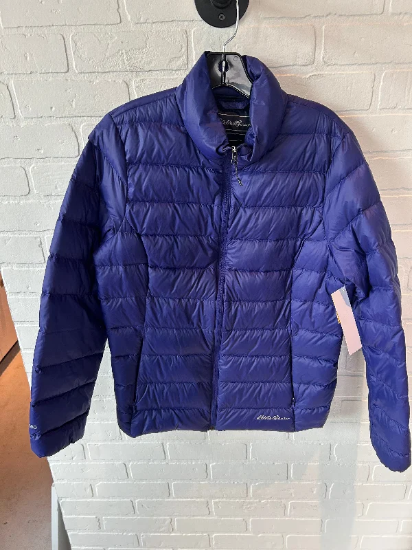 Jacket Puffer & Quilted By Eddie Bauer In Purple, Size: L