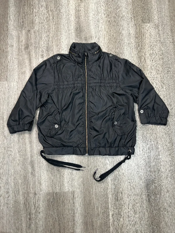 Jacket Windbreaker By Eddie Bauer In Black, Size: M