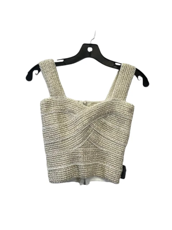 Top Sleeveless By Clothes Mentor In Gold & White, Size: S