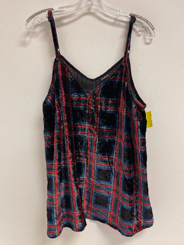 Top Sleeveless By Torrid In Plaid Pattern, Size: Xl