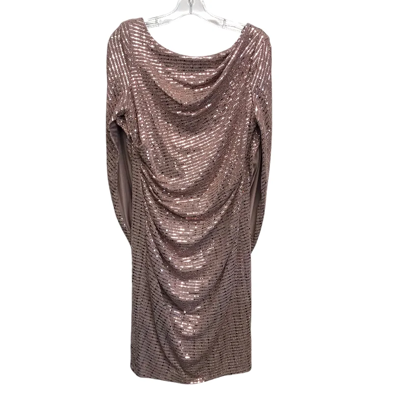 Dress Party Short By R And M Richards In Rose Gold, Size:L