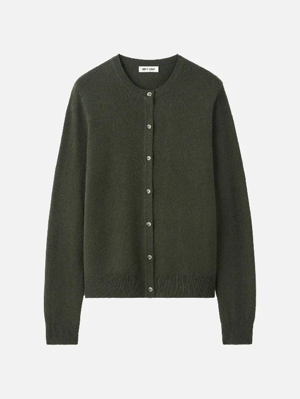 Classic Cashmere Cardigan in Hunter Green