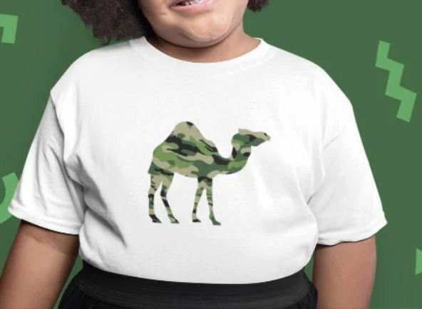 Camo Camel Kids Crew Neck S-Sleeve T-shirt