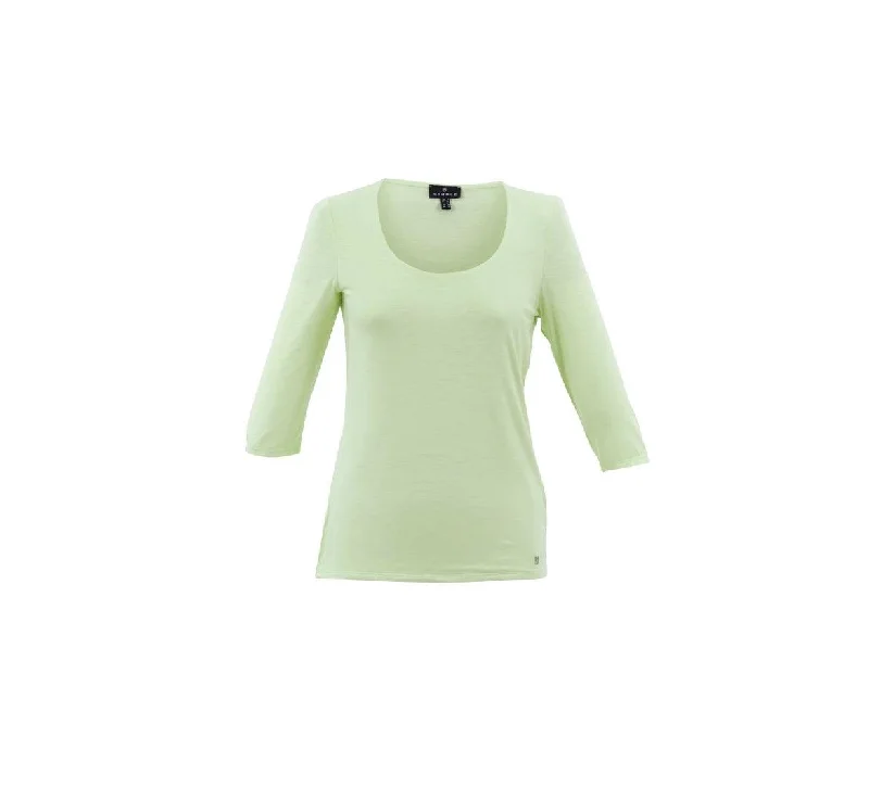 Marble Womens 3/4 sleeve round neck top - apple